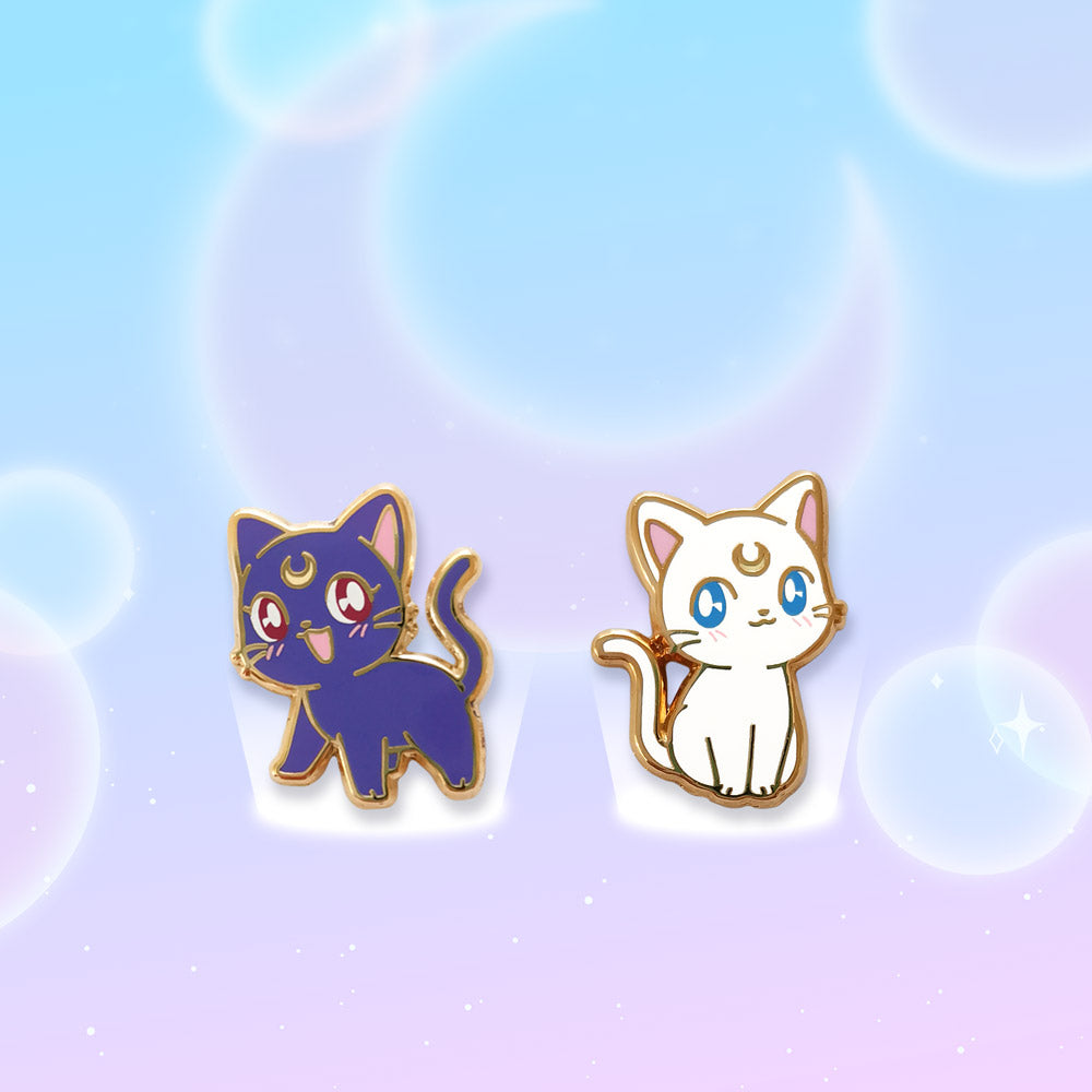 Kawaii Purple Moon Cat Pin – BlossomMemento